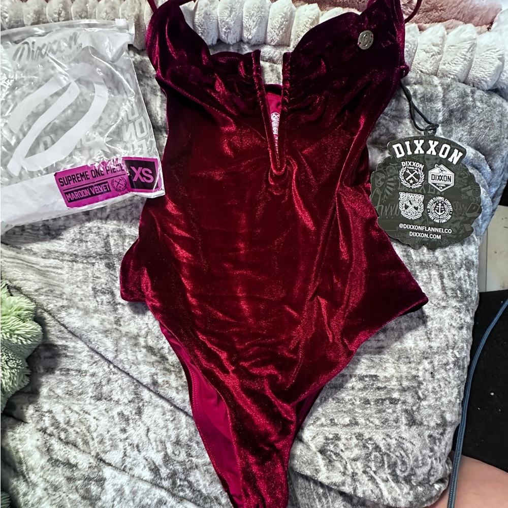 Velvet Burgundy One-Piece Swimsuit